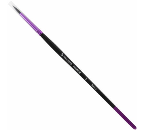 Кисть белка, круглая № 3, BRAUBERG PREMIUM, 200972