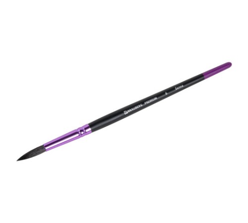 Кисть белка, круглая № 6, BRAUBERG PREMIUM, 200975