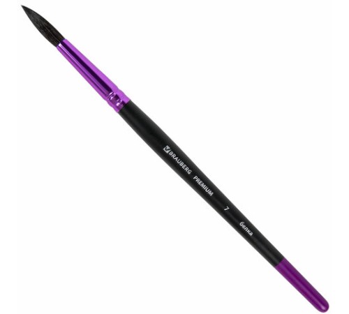 Кисть белка, круглая № 7, BRAUBERG PREMIUM, 200976