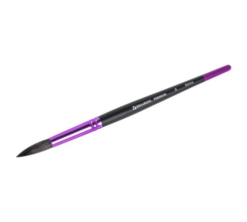 Кисть белка, круглая № 9, BRAUBERG PREMIUM, 200978