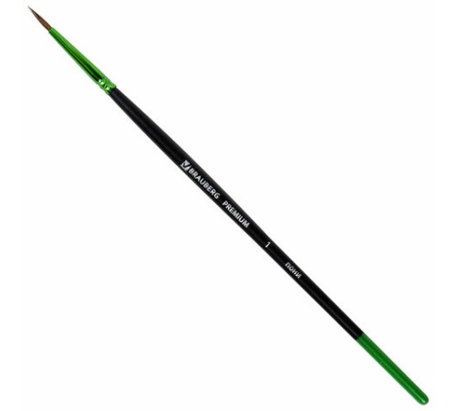 Кисть из ворса пони № 1, BRAUBERG PREMIUM, 200980