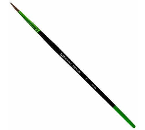 Кисть из ворса пони № 3, BRAUBERG PREMIUM, 200982