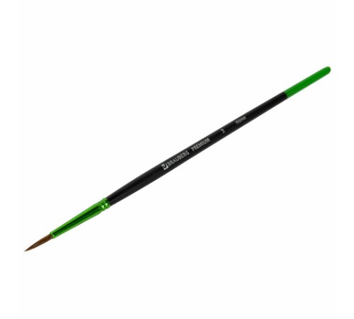 Кисть из ворса пони № 3, BRAUBERG PREMIUM, 200982