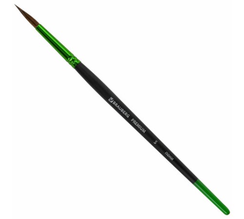Кисть из ворса пони № 5, BRAUBERG PREMIUM, 200984
