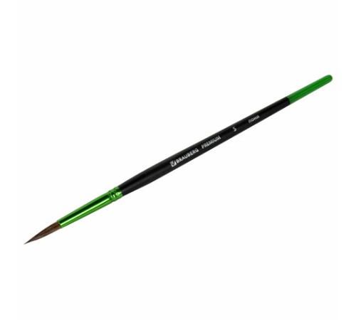 Кисть из ворса пони № 5, BRAUBERG PREMIUM, 200984