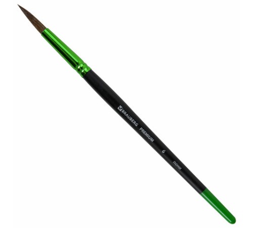 Кисть из ворса пони № 6, BRAUBERG PREMIUM, 200985