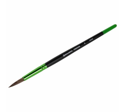 Кисть из ворса пони № 6, BRAUBERG PREMIUM, 200985