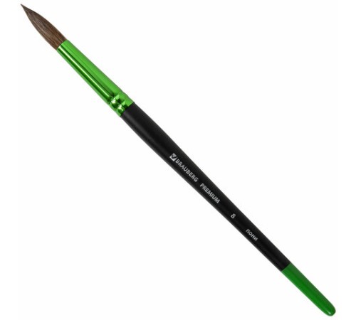 Кисть из ворса пони № 8, BRAUBERG PREMIUM, 200987