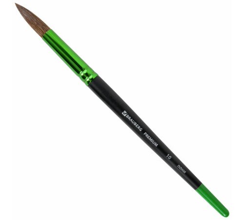 Кисть из ворса пони № 10, BRAUBERG PREMIUM, 200989
