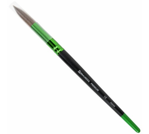 Кисть из ворса пони № 10, BRAUBERG PREMIUM, 200989