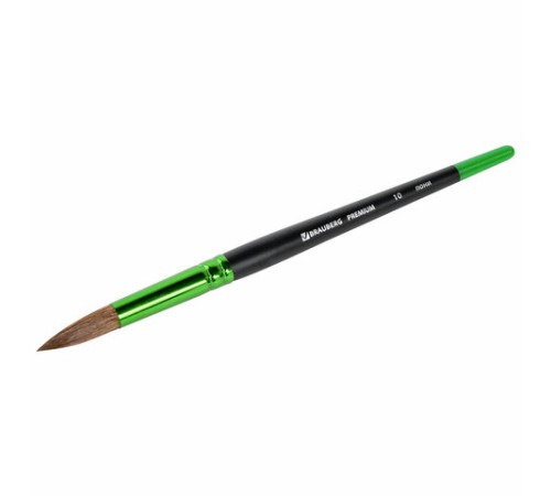 Кисть из ворса пони № 10, BRAUBERG PREMIUM, 200989