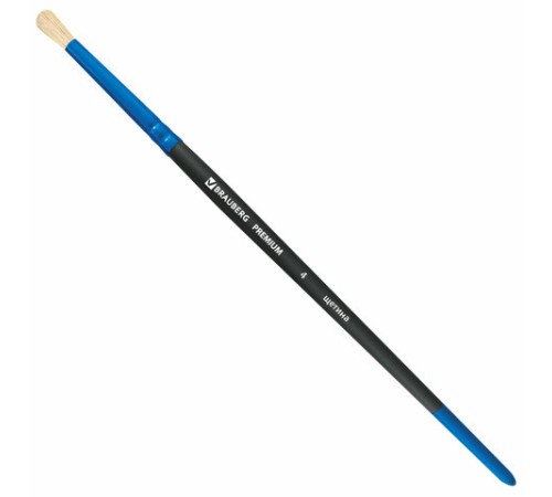 Кисть щетина, круглая № 4, BRAUBERG PREMIUM, 200990