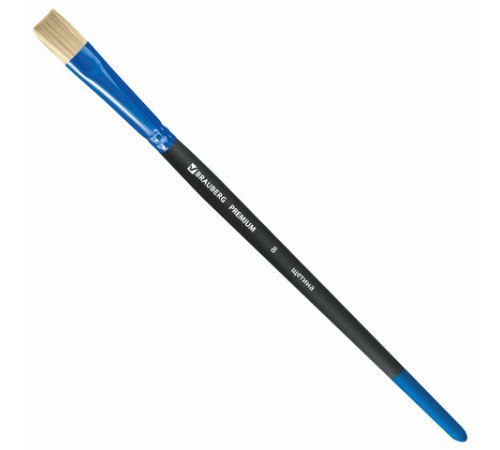 Кисть щетина, плоская № 8, BRAUBERG PREMIUM, 200996
