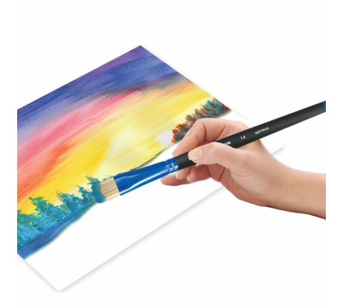 Кисть щетина, плоская № 14, BRAUBERG PREMIUM, 200998