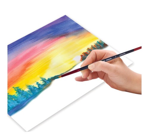 Кисть синтетика, круглая №3, BRAUBERG PREMIUM, 201002