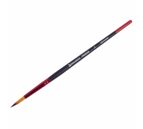 Кисть синтетика, круглая № 5, BRAUBERG PREMIUM, 201004