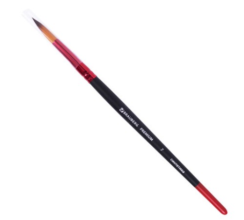 Кисть синтетика, круглая № 7, BRAUBERG PREMIUM, 201006