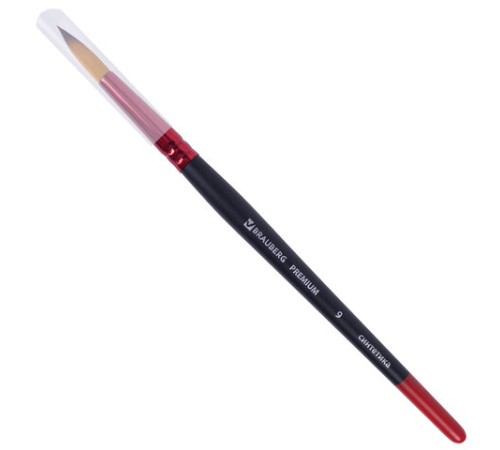 Кисть синтетика, круглая № 9, BRAUBERG PREMIUM, 201008