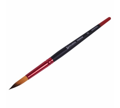 Кисть синтетика, круглая № 10, BRAUBERG PREMIUM, 201009