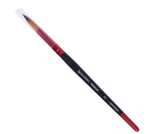 Кисть синтетика, круглая № 10, BRAUBERG PREMIUM, 201009