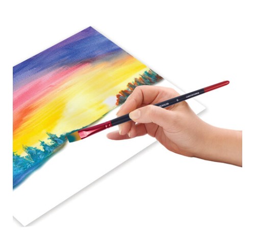 Кисть синтетика, плоская № 9, BRAUBERG PREMIUM, 201018