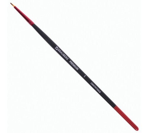 Кисти BRAUBERG PREMIUM, набор 5 шт. (синтетика, круглая № 1, 3, 5, плоская № 5, 8), блистер, 201024