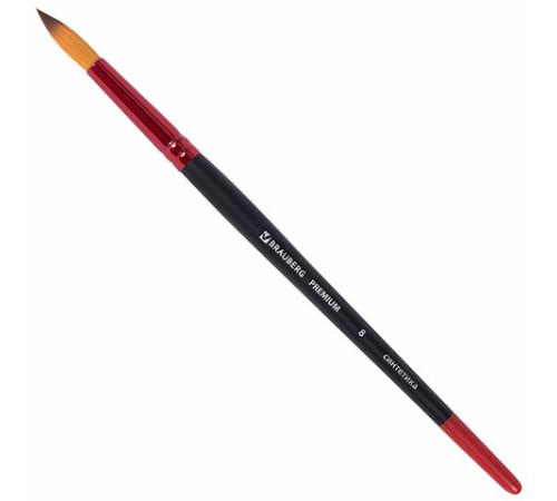Кисти BRAUBERG PREMIUM, набор 10 шт. (синтетика, круглые № 1, 2, 3, 5, 8, плоские № 2, 4, 6, 8, 10), 201027
