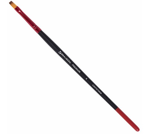 Кисти BRAUBERG PREMIUM, набор 10 шт. (синтетика, круглые № 1, 2, 3, 5, 8, плоские № 2, 4, 6, 8, 10), 201027