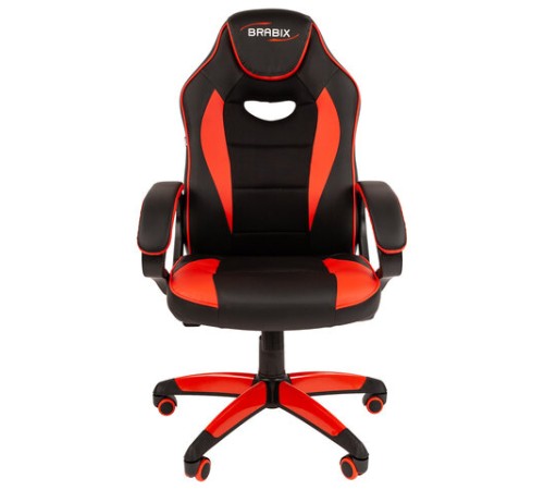 Кресло компьютерное BRABIX "Blaze GM-162", TW/экокожа, черное/красное, 532580, 7083508 Кресло компьютерное BRABIX "Blaze GM-162", TW/экокожа, черное/красное, 532580, 7083508