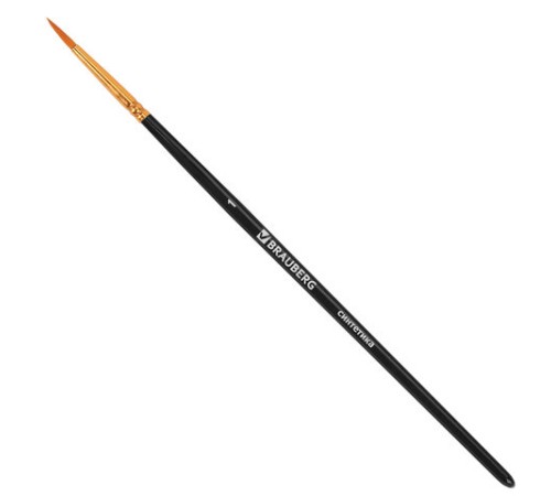 Кисти синтетика BRAUBERG, НАБОР 10 шт., черные (Круглые; Овальные; Плоские; Лайнеры), 201028