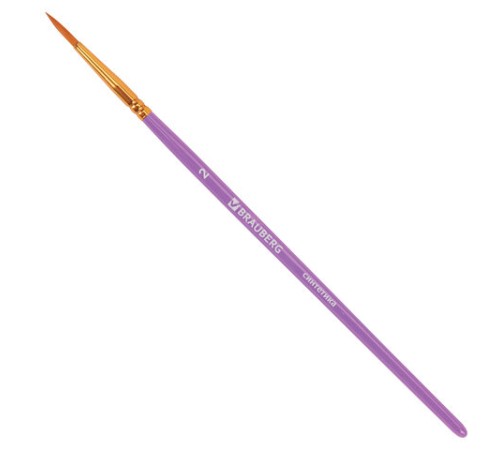 Кисти синтетика BRAUBERG, НАБОР 10 шт., фиолетовые (Круглые; Овальные; Плоские; Лайнеры), 201029