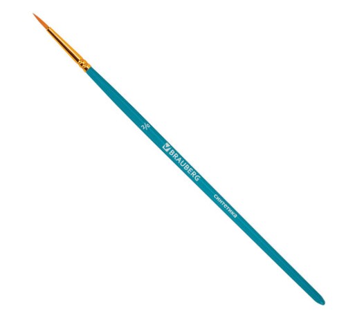 Кисти синтетика BRAUBERG, НАБОР 10 шт., синие (Круглые; Овальные; Плоские; Лайнеры), 201030