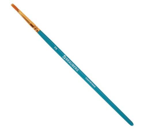 Кисти синтетика BRAUBERG, НАБОР 10 шт., синие (Круглые; Овальные; Плоские; Лайнеры), 201030