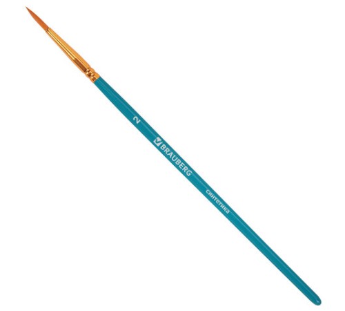 Кисти синтетика BRAUBERG, НАБОР 10 шт., синие (Круглые; Овальные; Плоские; Лайнеры), 201030