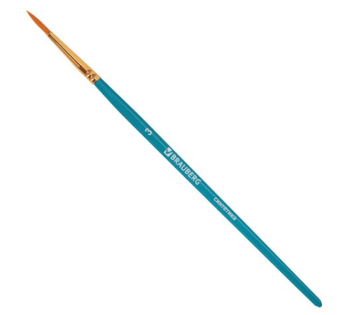 Кисти синтетика BRAUBERG, НАБОР 10 шт., синие (Круглые; Овальные; Плоские; Лайнеры), 201030