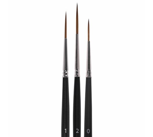 Кисти художественные набор 3 шт., синтетика (лайнеры № 0, 1, 2) BRAUBERG ART CLASSIC, 201034