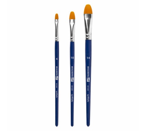 Кисти художественные набор 3 шт., синтетика (овальные № 6, 10,14), BRAUBERG ART DEBUT, 201040