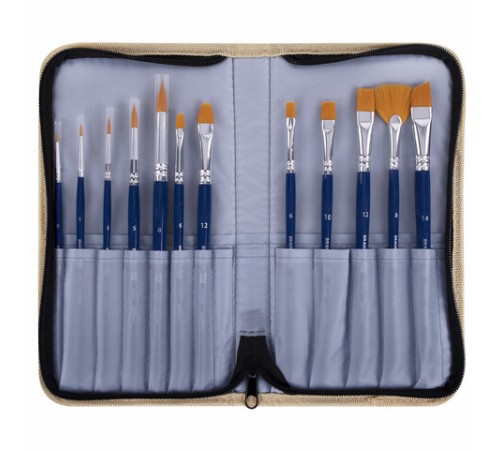 Кисти художественные набор 12 шт. в пенале, синтетика, BRAUBERG ART DEBUT, 201042
