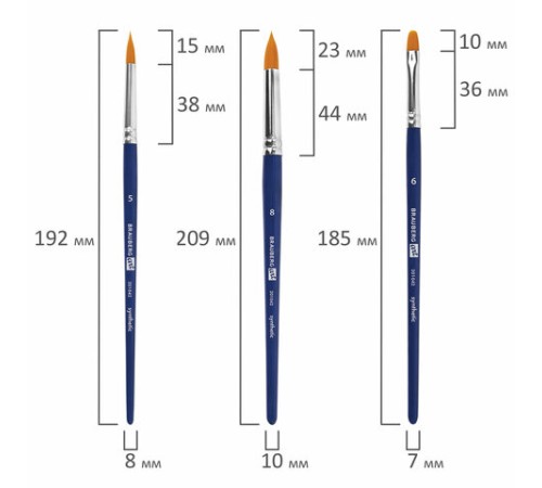 Кисти художественные набор 12 шт. в пенале, синтетика, BRAUBERG ART DEBUT, 201042