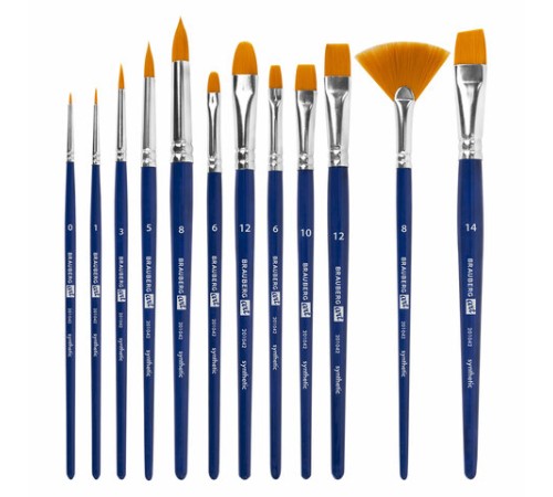 Кисти художественные набор 12 шт. в пенале, синтетика, BRAUBERG ART DEBUT, 201042