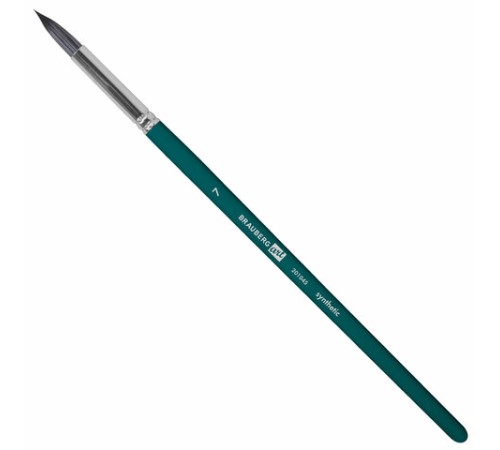 Кисти художественные набор 15 шт.+мастихин, в пенале, изумрудные, синтетика, BRAUBERG ART DEBUT, 201045