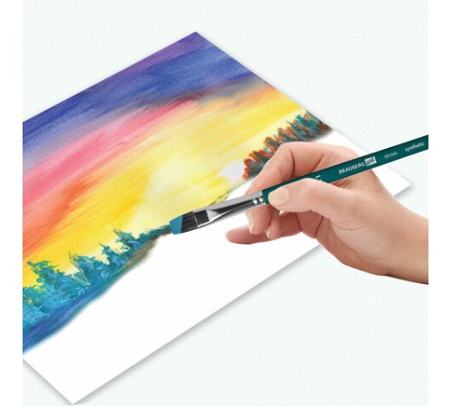 Кисти художественные набор 15 шт.+мастихин, в пенале, изумрудные, синтетика, BRAUBERG ART DEBUT, 201045