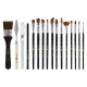 Кисти художественные набор 18 предметов (14 кистей и аксессуары), BRAUBERG ART DEBUT, 201047