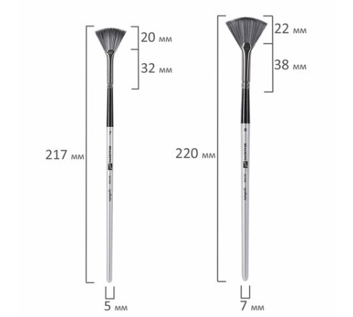 Кисти художественные набор 23 шт., синтетика с мастихином, в пенале, BRAUBERG ART DEBUT, 201048