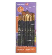 Кисти художественные набор 12 шт., синтетика, № 1-12, BRAUBERG ART DEBUT, 201049