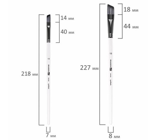 Кисти художественные набор 10 шт., синтетика, в ПВХ-пенале, № 1-10, BRAUBERG ART DEBUT, 201050