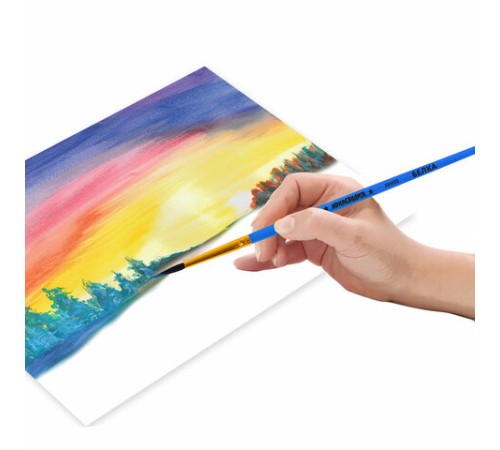 Кисть БЕЛКА, круглая, № 2, цветная ручка, ЮНЛАНДИЯ, 201053