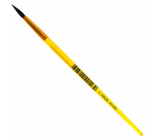 Кисть БЕЛКА, круглая, № 4, цветная ручка, ЮНЛАНДИЯ, 201055