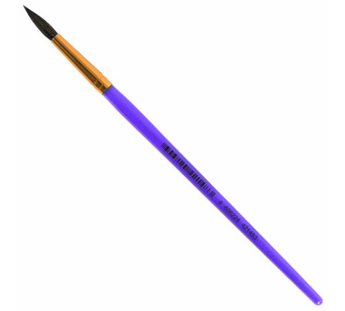 Кисть БЕЛКА, круглая, № 6, цветная ручка, ЮНЛАНДИЯ, 201057