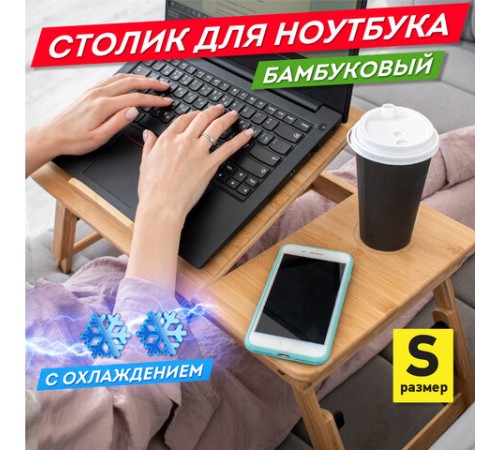 Столик БАМБУКОВЫЙ складной для ноутбука/завтрака, с охлаждением, DASWERK (ДАСВЕРК), 532583 Столик БАМБУКОВЫЙ складной для ноутбука/завтрака, с охлаждением, DASWERK (ДАСВЕРК), 532583